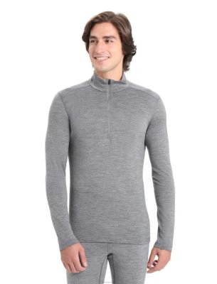 Icebreaker Eesti ZZ0F2150 mehed | Icebreaker Merino 200 Oasis pikkade varrukatega pooleldi tõmblukk termiline ülaosa Gritstone Heather