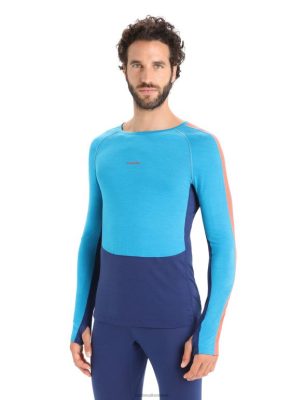 Icebreaker Eesti ZZ0F2177 mehed | Icebreaker 125 Zoneknit Merino pikkade varrukatega Crewe termiline ülaosa geosinine/kuninglik merevägi