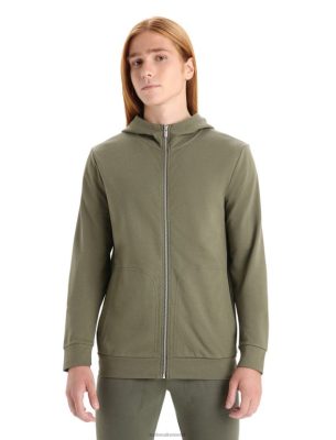Icebreaker Eesti ZZ0F2208 mehed | Icebreaker Merino Central Classic pikkade varrukatega zip kapuuts loden