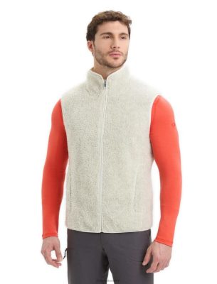 Icebreaker Eesti ZZ0F2234 mehed | Icebreaker realfleece merino kõrge hunniku vest ecru kanarbik/lumi