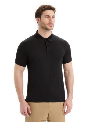 Icebreaker Eesti ZZ0F240 mehed | Icebreaker Merino Tech Lite II lühikeste varrukatega polo must