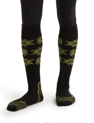 Icebreaker Eesti ZZ0F2457 mehed | Icebreaker Merino suusa+ valgus vasika sokkide suusapärandi kohal must/sära