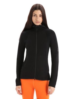 Icebreaker Eesti ZZ0F2712 naised | Icebreaker Zoneknit Merino pikkade varrukatega zip kapuuts must