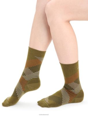 Icebreaker Eesti ZZ0F2765 naised | Icebreaker Merino elustiil peen gabariitmeeskonna sokid kriipsud vetikad/lilla udu