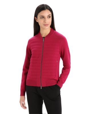 Icebreaker Eesti ZZ0F2879 naised | Icebreaker City Label Zoneknit Merino isoleeritud kootud pommitaja kirss