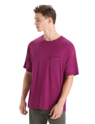 Icebreaker T-Shirt ZZ0F217 mehed | Icebreaker meriinoanari lühikeste varrukatega taskut-särk marjaks minema