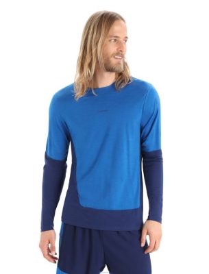 Icebreaker T-Shirt ZZ0F2200 mehed | Icebreaker Zoneknit Merino pikkade varrukatega t-särk Lazurite/kuninglik merevägi