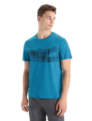 Icebreaker T-Shirt ZZ0F234 mehed | Icebreaker Merino Central Classic lühikeste varrukatega t-särk St Anton geosinine