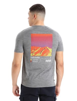 Icebreaker T-Shirt ZZ0F2365 mehed | Icebreaker Merino Tech Lite II lühikeste varrukatega T-särk Alpi tsoon Gritstone Heather