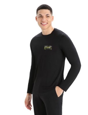 Icebreaker T-Shirt ZZ0F2378 mehed | Icebreaker Merino Tech Lite II pikkade varrukatega T-särgi tippkohtumise turvis must
