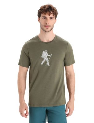 Icebreaker T-Shirt ZZ0F238 mehed | Icebreaker Merino Tech Lite II lühikeste varrukatega t-särgi radade matkaja loden