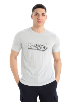 Icebreaker T-Shirt ZZ0F2432 mehed | Icebreaker Merino Tech Lite II lühikeste varrukatega T-särk Alp 3D eeter
