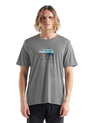 Icebreaker T-Shirt ZZ0F2474 mehed | Icebreaker Merino Tech Lite II lühikeste varrukatega T-särk Trailhead metroo kanarbik