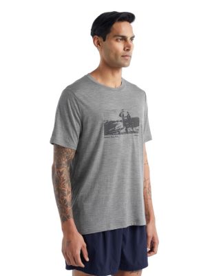 Icebreaker T-Shirt ZZ0F2477 mehed | Icebreaker Merino Tech Lite II lühikeste varrukatega T-särk loodusliku jooksuklubi metroo kanarbik