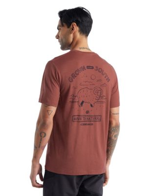 Icebreaker T-Shirt ZZ0F2483 mehed | Icebreaker Lõuna alla kasvanud Merino Tech Lite II lühikeste varrukatega t-särk viinamari