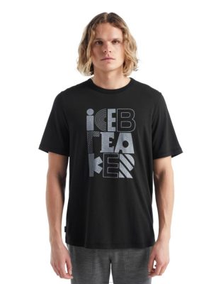 Icebreaker T-Shirt ZZ0F2485 mehed | Icebreaker Merino keskvarrukaga t-särk virn must