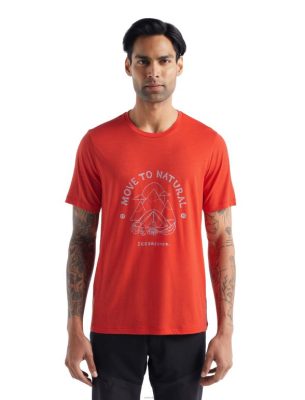 Icebreaker T-Shirt ZZ0F2488 mehed | Icebreaker Merino Tech Lite II lühikeste varrukatega t-särgi varikatusraam laava
