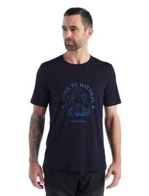 Icebreaker T-Shirt ZZ0F2489 mehed | Icebreaker Merino Tech Lite II lühikeste varrukatega t-särgi varikatusraam kesköö merevägi