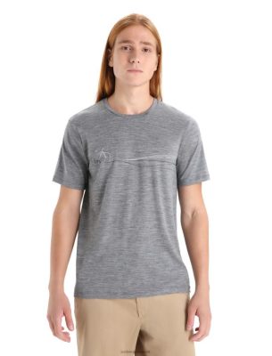 Icebreaker T-Shirt ZZ0F259 mehed | Icebreaker Merino Tech Lite II lühikeste varrukatega t-särgi kadentsiteed Gritstone Heather