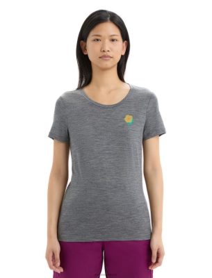 Icebreaker T-Shirt ZZ0F2623 naised | Icebreaker Merino Tech Lite II lühikeste varrukatega t-särk kevadlilled Gritstone Heather