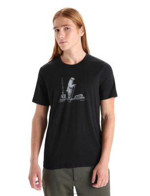 Icebreaker T-Shirt ZZ0F266 mehed | Icebreaker Merino Tech Lite II lühikeste varrukatega T-särk Polar Aeru must