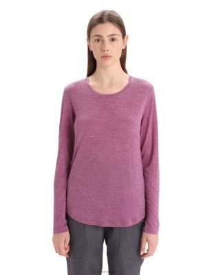 Icebreaker T-Shirt ZZ0F2691 naised | Icebreaker Merino sfääri II pikkade varrukatega t-särk Mine marja Heather