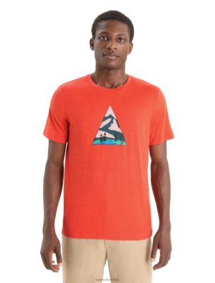 Icebreaker T-Shirt ZZ0F275 mehed | Icebreaker Merino Tech Lite II lühikeste varrukatega t-särgi telkimisplatsid erksav maa
