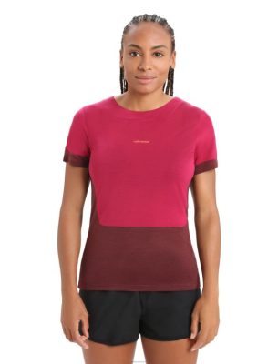 Icebreaker T-Shirt ZZ0F2799 naised | Icebreaker Zoneknit Merino lühikeste varrukatega pilu tagant-särk kirss/espresso