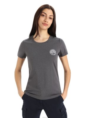 Icebreaker T-Shirt ZZ0F2832 naised | Icebreaker Merino Central Classic lühikeste varrukatega T-särk kolige looduslikule mäele mussoon