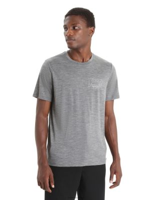 Icebreaker T-Shirt ZZ0F283 mehed | Icebreaker Merino Tech Lite II lühikeste varrukatega T-särk mägi päikeseloojang Gritstone Heather