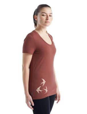 Icebreaker T-Shirt ZZ0F2926 naised | Icebreaker Merino Tech Lite II lühikeste varrukatega kühvel T-särk sülemikujud viinamari