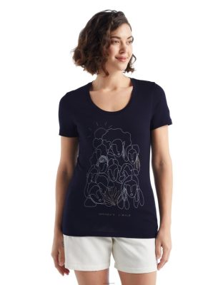 Icebreaker T-Shirt ZZ0F2930 naised | Icebreaker Merino Tech Lite II lühikeste varrukatega Scoopi t-särgi ring kesköö merevägi